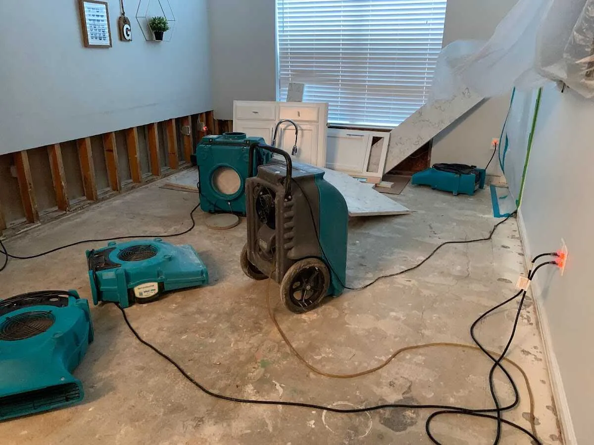 Dehumidifier in flood-cut room for Water Extraction & Removal in Charleston